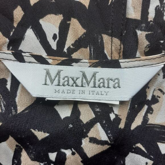 MAX MARA Flutter Front Printed Silk Shift Dress - Picture 8 of 8